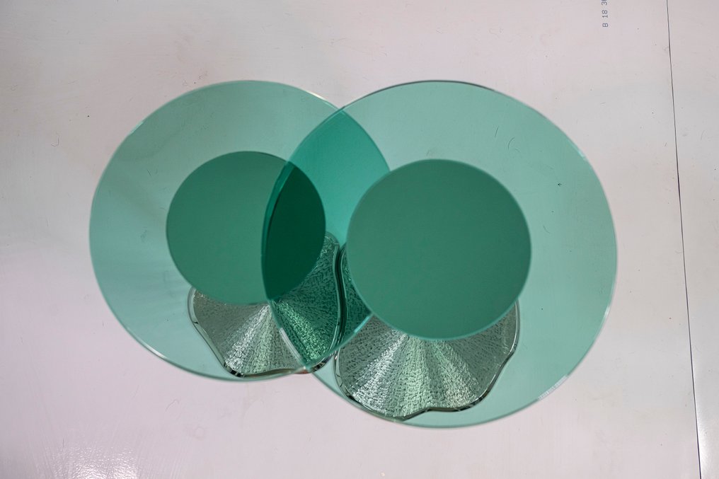 Kamed - 中心桌 (2) - 拼接茶几 云朵 不锈钢与银色玻璃 - 水晶, 银箔 - 拼接式塔沃利尼 #2.1