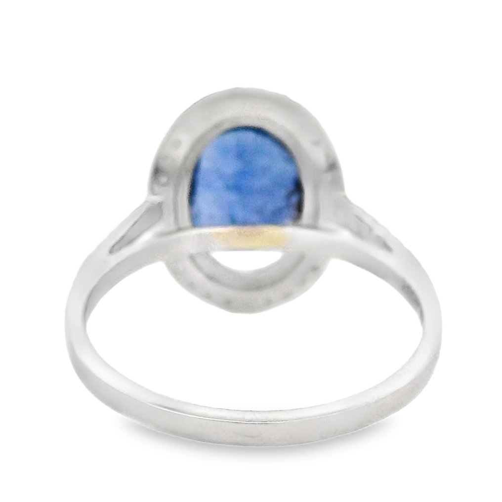 Fără preț de rezervă - Inel Platină -  4.24ct. tw. Safir - Diamant - Inel cu safir albastru Halo #3.2