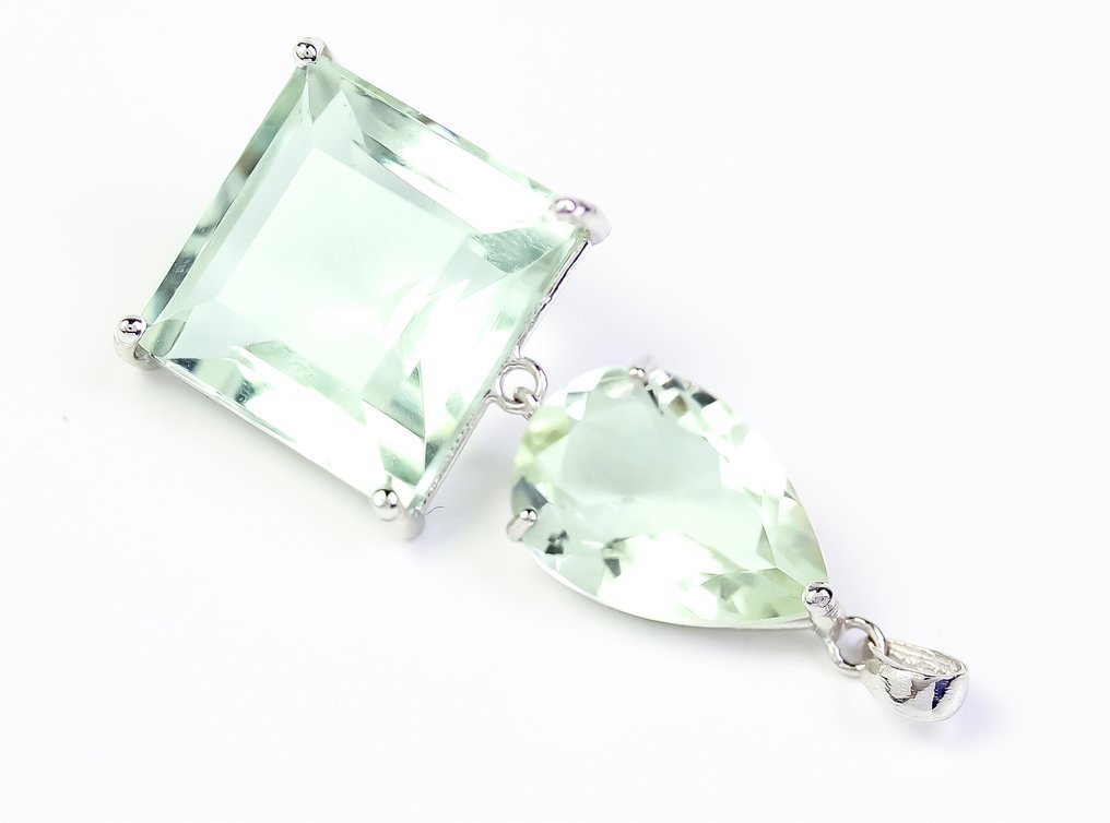 Fără preț de rezervă - Colier - 14 ct. Aur alb Ametist - Ametist #1.0