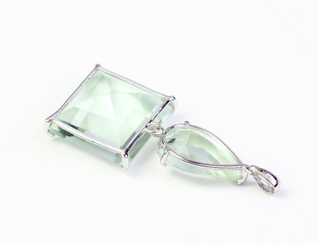 Fără preț de rezervă - Colier - 14 ct. Aur alb Ametist - Ametist #2.1