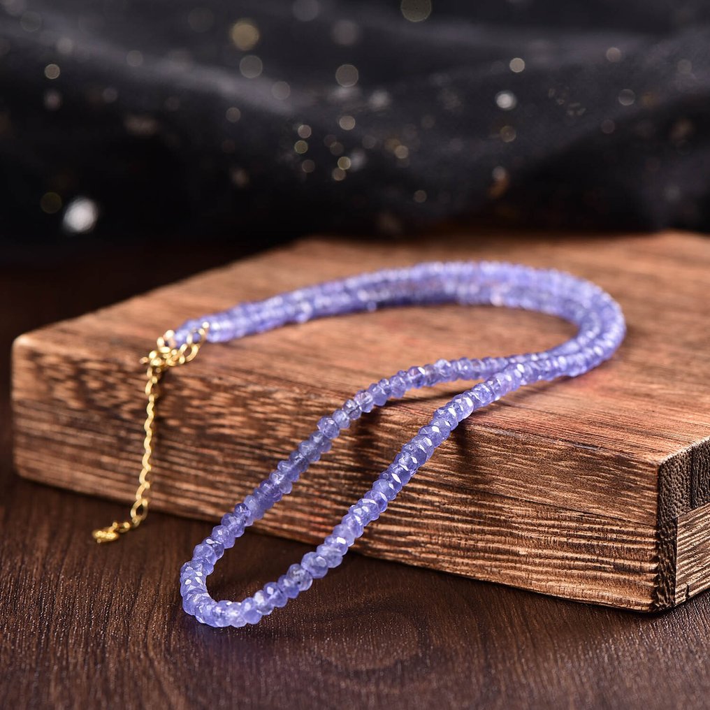 Χωρίς Αποθεματικό - Κομψό Κολιέ με Tanzanite Κομψές μπλε αποχρώσεις με ασήμι 925- 10.11 g #4.3