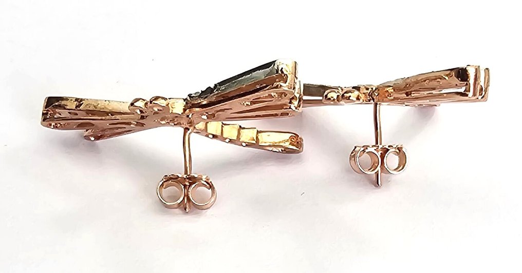 χωρίς τιμή ασφαλείας - Σκουλαρίκια - 9 kt. Ροζ χρυσό, Ασημί - 0.62ct. tw. Τοπάζιο - Διαμάντι #3.2