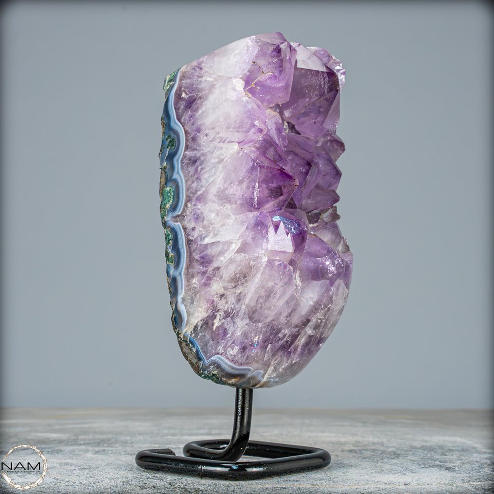 天然深紫色紫水晶 - 玛瑙 乌拉圭的Druse展台- 917.95 g #2.1