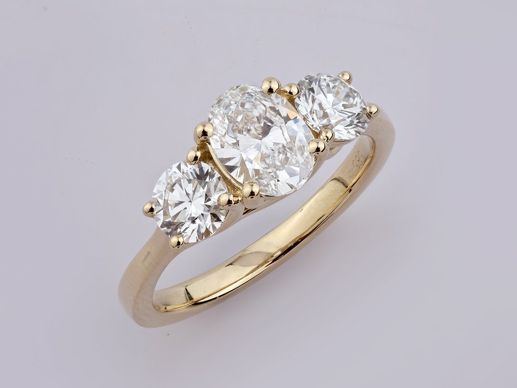 Gyűrű - 14 kt. Sárga arany - 2.06ct. tw. Gyémánt (Laboratóriumban előállított) #1.0