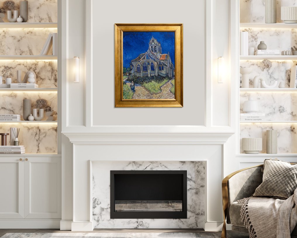 Vincent Van Gogh (1853-1890) (after) - The Church at Auvers-sur-Oise (Canvas) #2.1