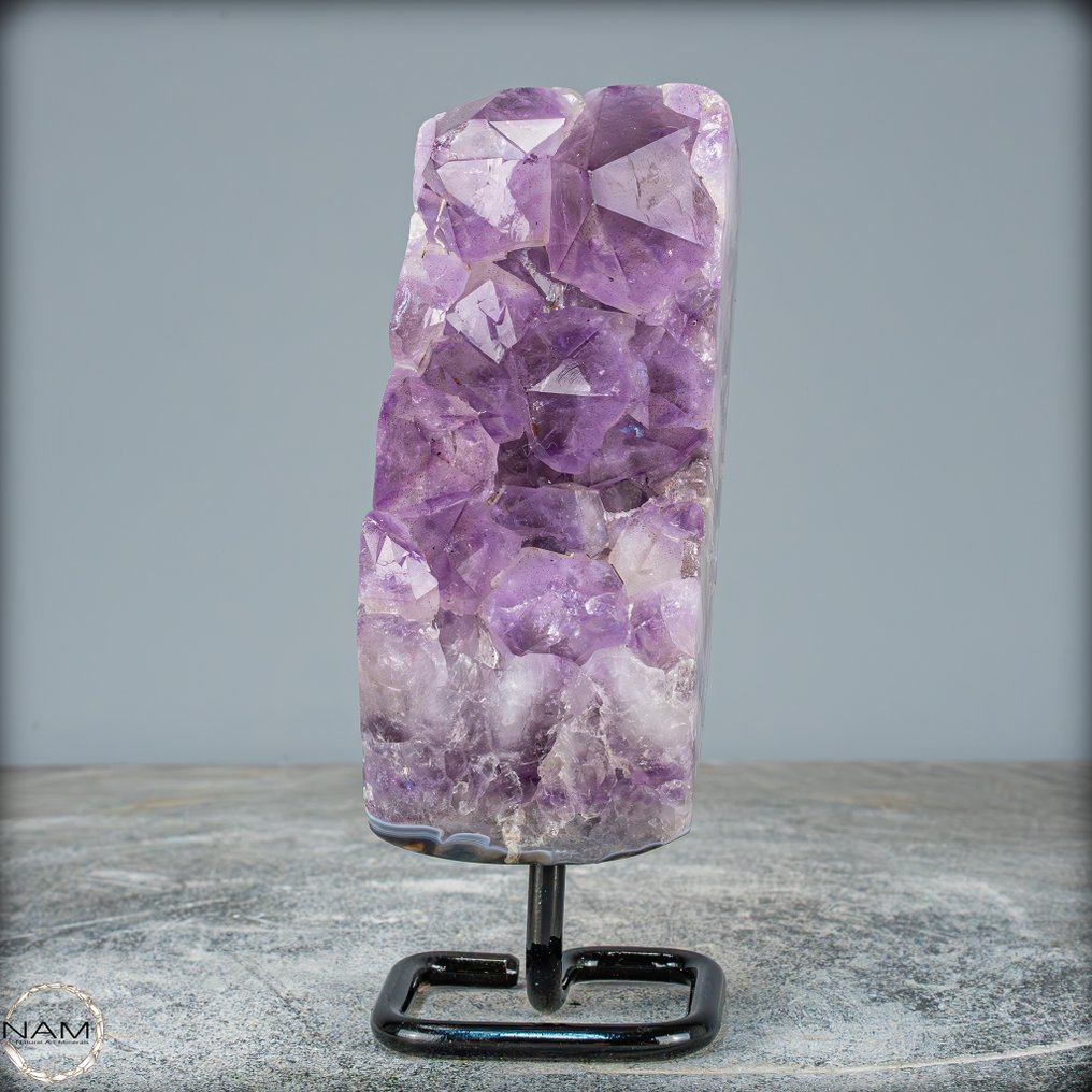 天然深紫色紫水晶 - 玛瑙 乌拉圭的Druse展台- 917.95 g #1.0