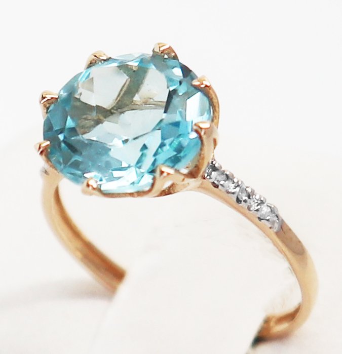 χωρίς τιμή ασφαλείας - Δαχτυλίδι - 14 καράτια Κίτρινο χρυσό Τοπάζιο - Διαμάντι #4.3