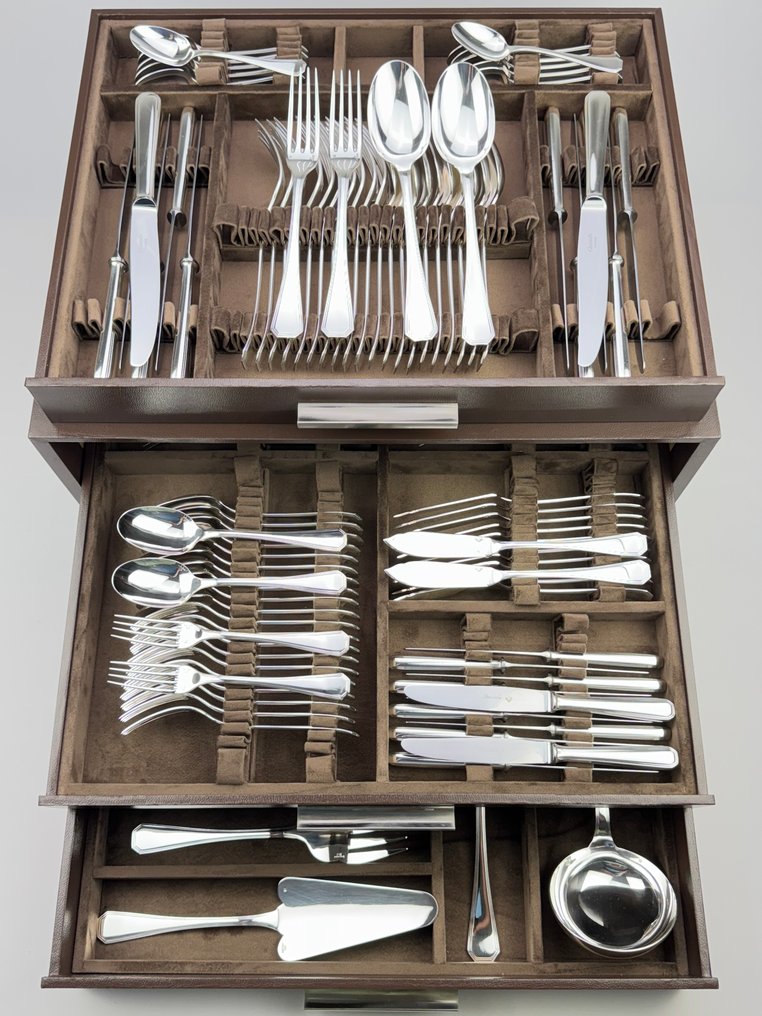 Christofle - Luc Lanel - Servizio di posate (126) - America - Placcato argento #1.0