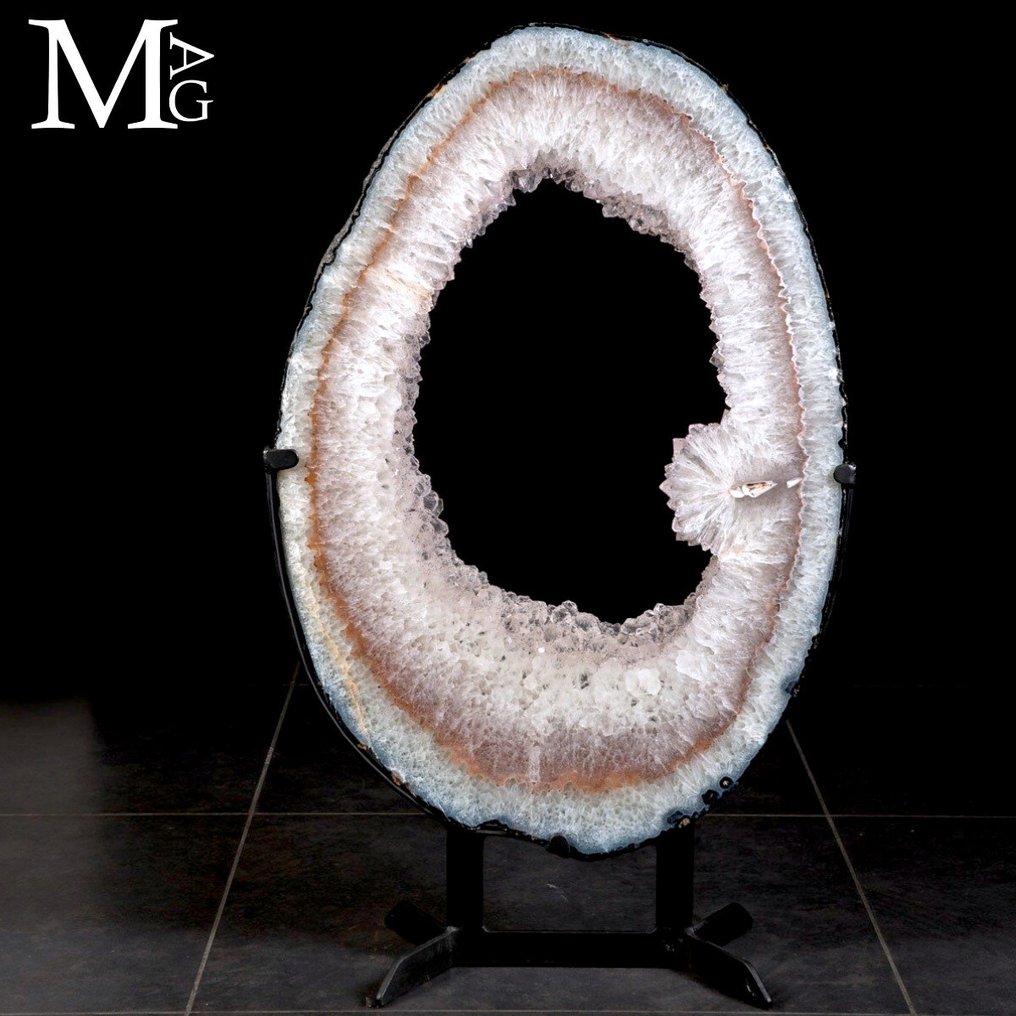 Incredible Quartz and Amethyst Slice - Giant Ring Geode - Height: 81 cm - Width: 50 cm- 11.3 kg #2.1