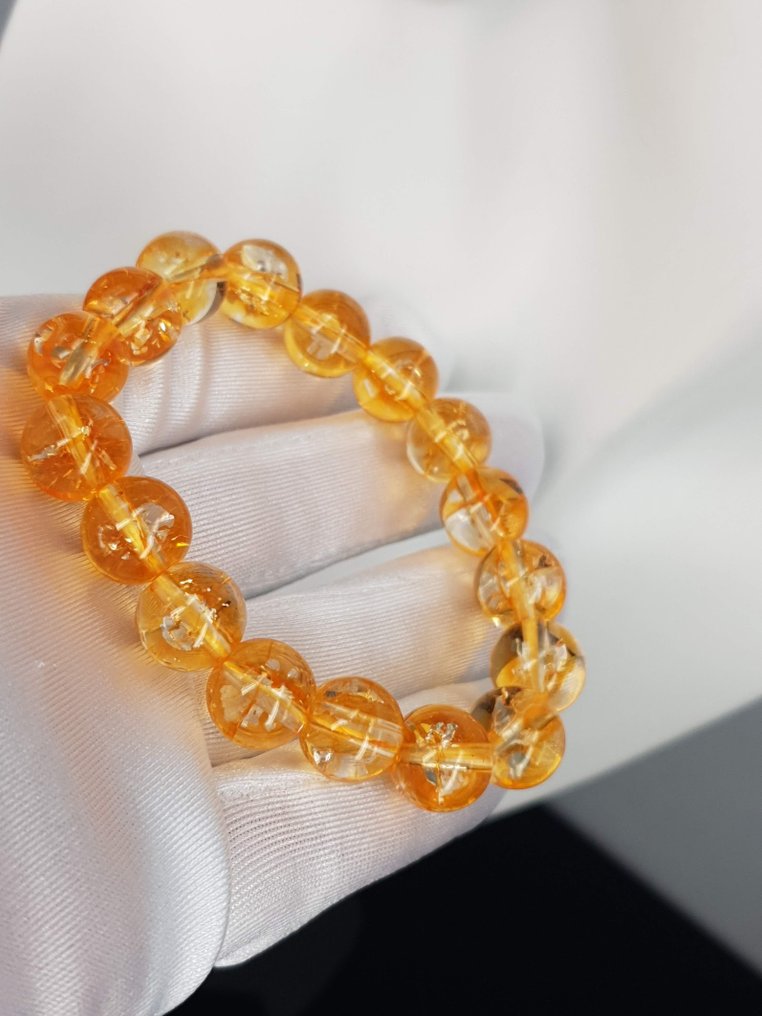 Citrin Naturlig Ouppvärmd Ädelsten Längd: 15 cm / Ingen utropspris - Armband #1.0