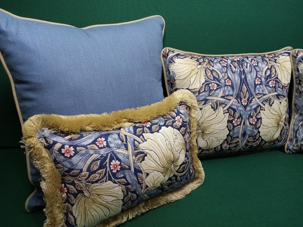 Pillow set with 'Pimpernel' fabric, by Morris & Co, filling included. - Cushion (6) #4.3