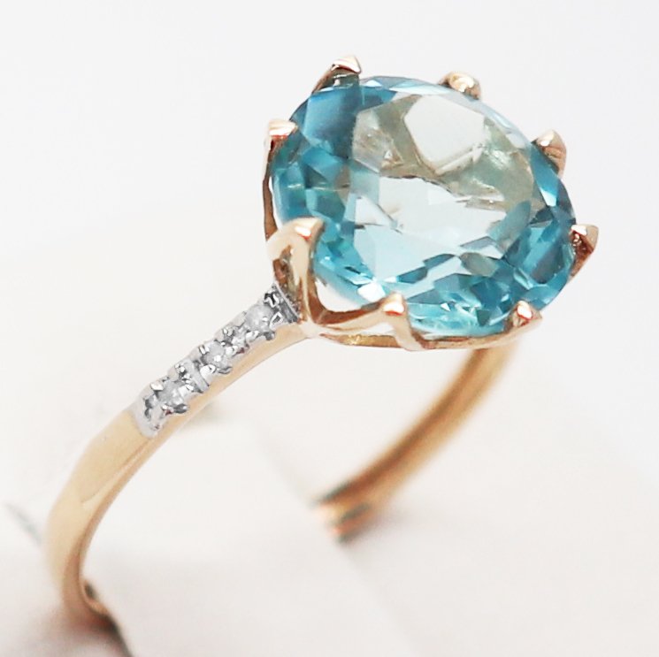 χωρίς τιμή ασφαλείας - Δαχτυλίδι - 14 καράτια Κίτρινο χρυσό Τοπάζιο - Διαμάντι #3.2