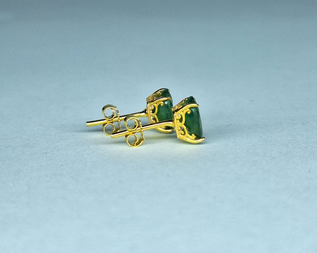 耳環 - 18 克拉 黃金 - 2.16ct. tw. 祖母綠 - Emerald 2.16 克拉–18K 金 #2.1