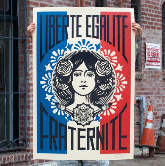 Shepard Fairey (OBEY) (1970) - Liberté Egalité Fraternité Signed #2.1
