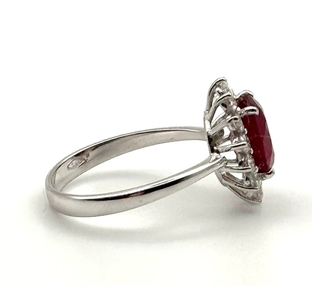 Ring - 18 karat Hvitt gull Rubin - Diamant #4.3