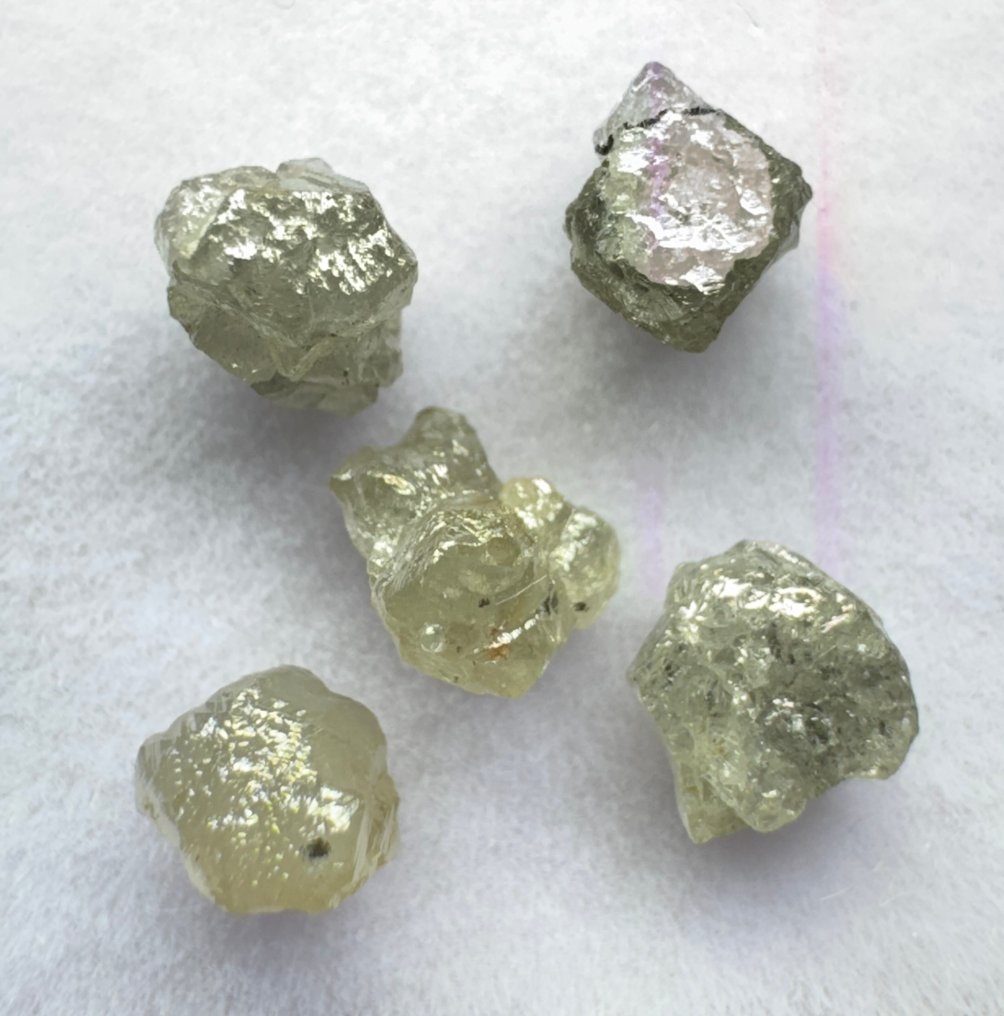 5 kappaleen raakahtavaraa, harmaat/luonnolliset valkoiset, 3,60 karaattia. Ei varaustarjouksia! Karkea- 0.72 g - (5) #1.0