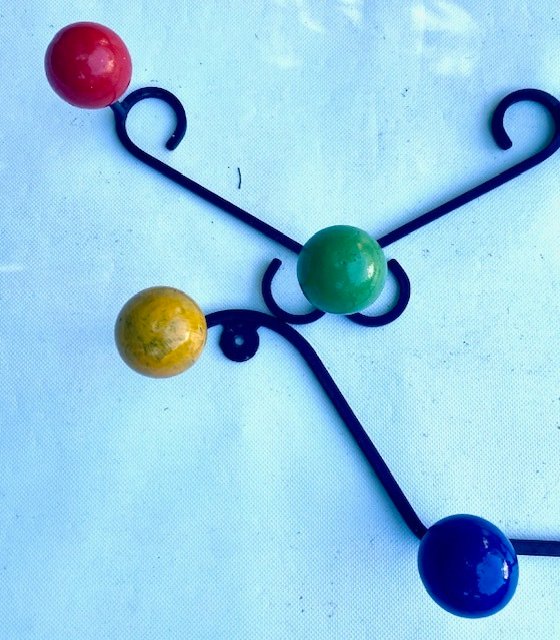 Coat rack - Metal and Wood - Two vintage composable coat racks from the 1960s. #4.3