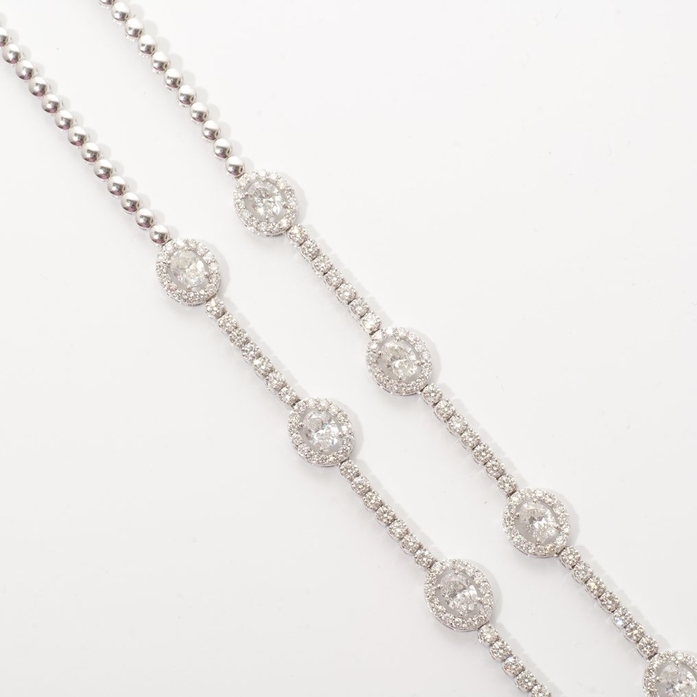 项链 - 14K包金 白金 - 10.63ct. tw. 钻石 (天然) - 钻石 #4.3