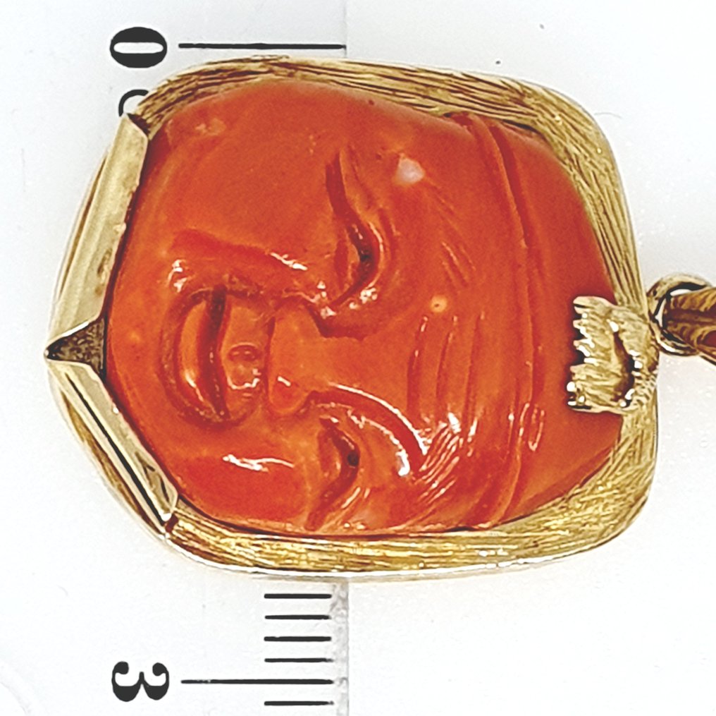 吊坠 - 18K包金 黄金 -  25.00ct. tw. 珊瑚 #1.0