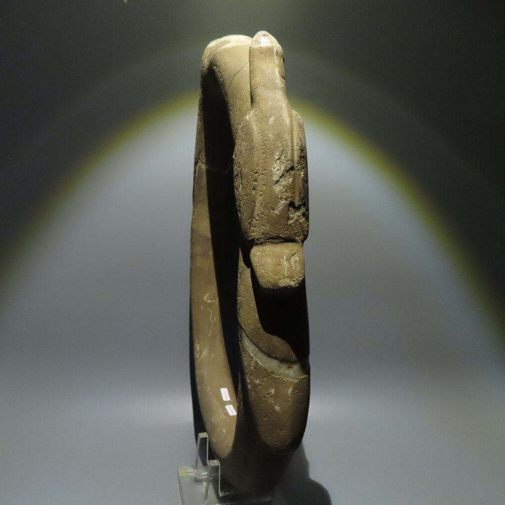 Taino 石头 重要且大型的象征性轭。高47.5厘米。公元500年至1500年。西班牙进口许可证。 #1.0