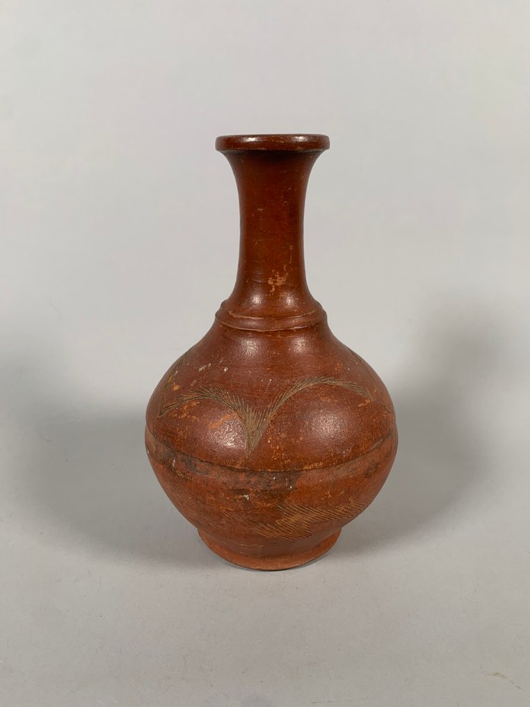 小亚细亚 Terracotta 红色釉陶花瓶 - 21 cm #1.0