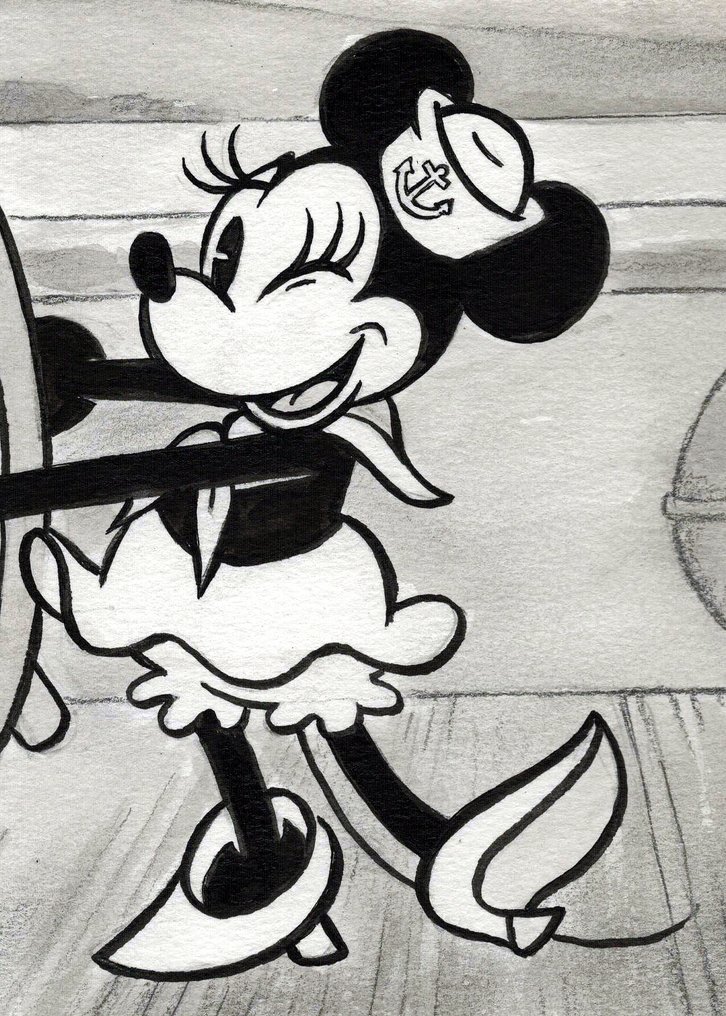 Tony Fernandez Original Artwork - Minnie Mouse Inspired by Steamboat Willie – Hand Signed #4.3