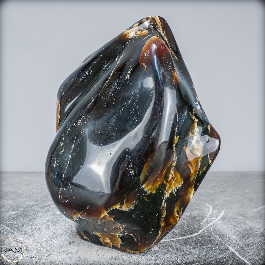 Natural Blue-Red Amber Freiform Poleret- 2223.22 g #4.3