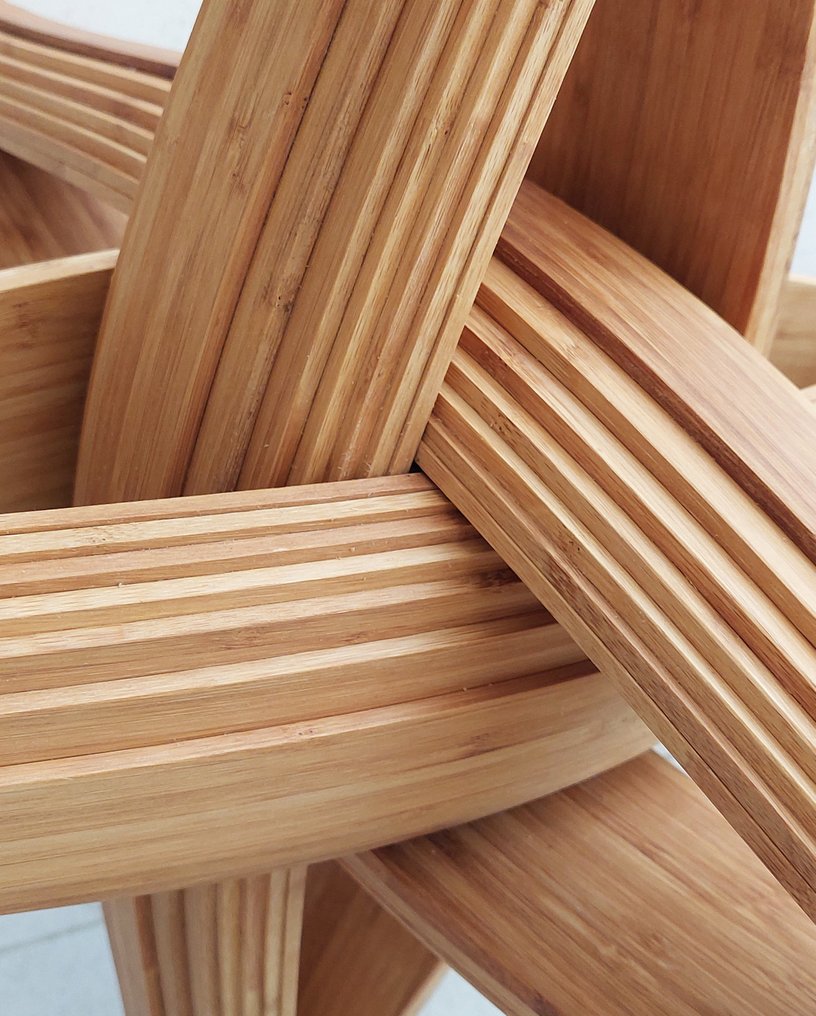 JAN PAUL - JAN PAUL - Side table - 定制模型 - 硬化透明玻璃, 竹 - LOCK 咖啡桌 #3.2