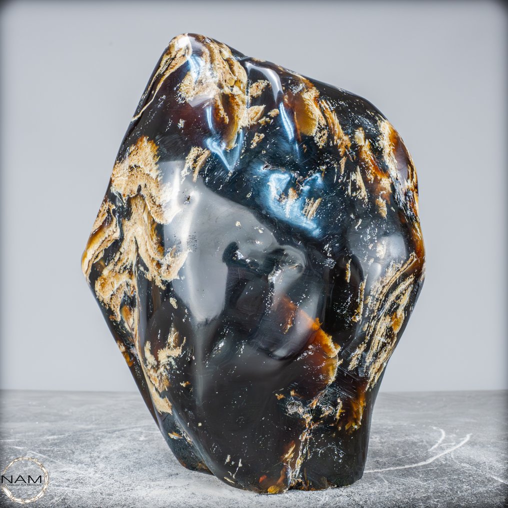 Natural Blue-Red Amber Freiform Poleret- 2223.22 g #1.0