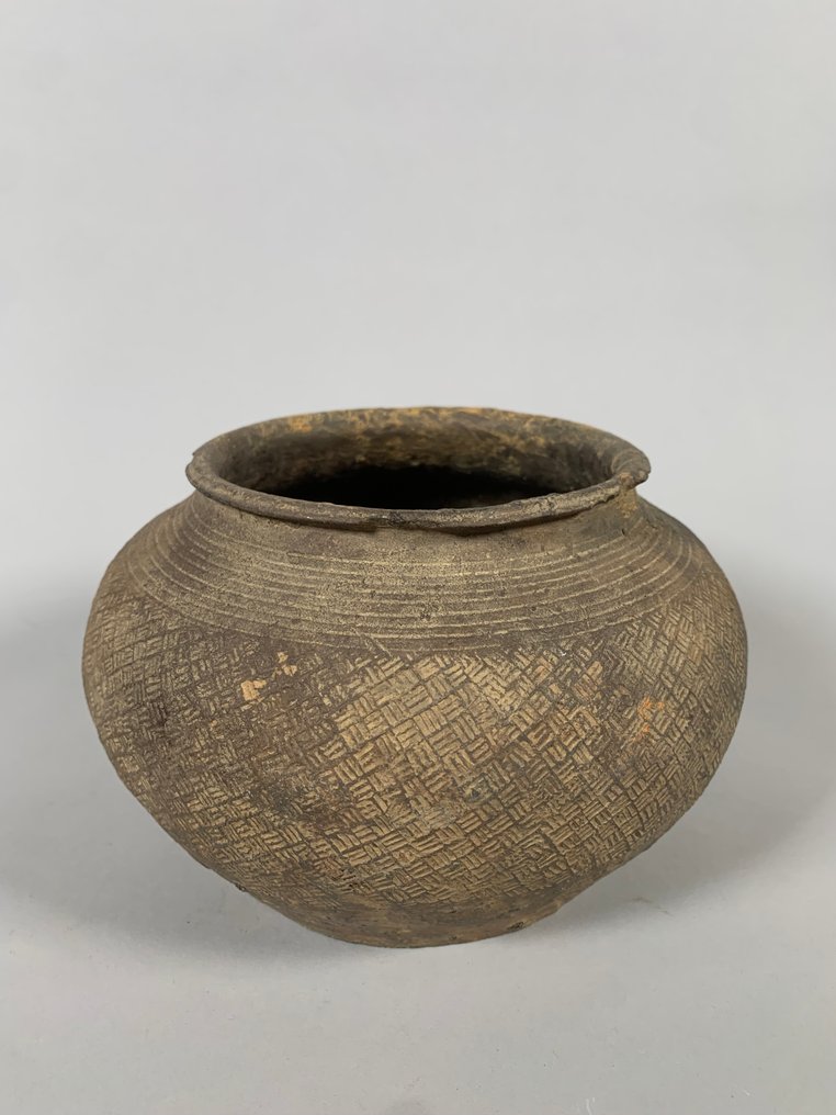 Chinois ancien, empire Han Terre cuite Jarre - 15 cm #4.3