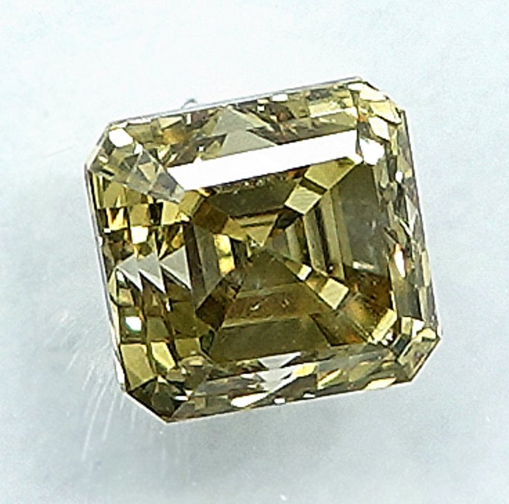 χωρίς τιμή ασφαλείας - 1 pcs Διαμάντι (Φυσικού χρώματος) - 0.47 ct - Τετράγωνο - Fancy Γκριζωπό Κίτρινο - SI2 - International Gemological Institute (IGI) #1.0