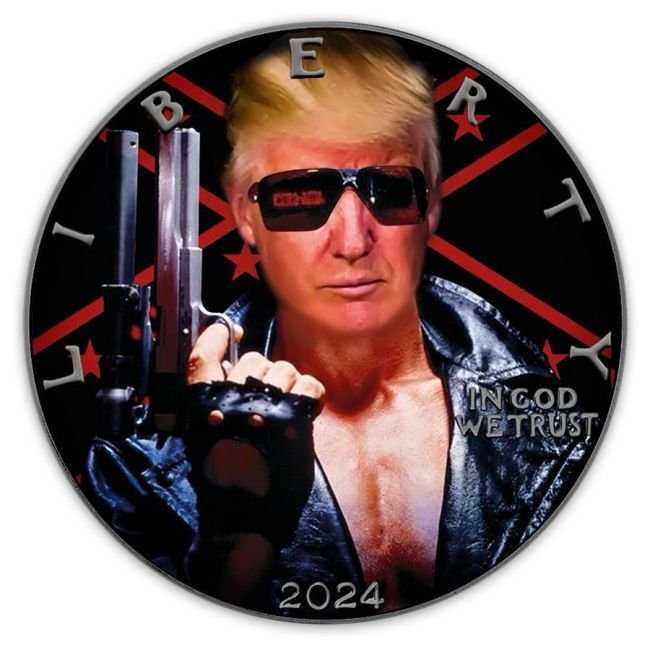 Ηνωμένες Πολιτείες. 1 Dollar 2024 1 oz American Silver Eagle Trumpinator Black Ruthenium Colorized Coin #1.0