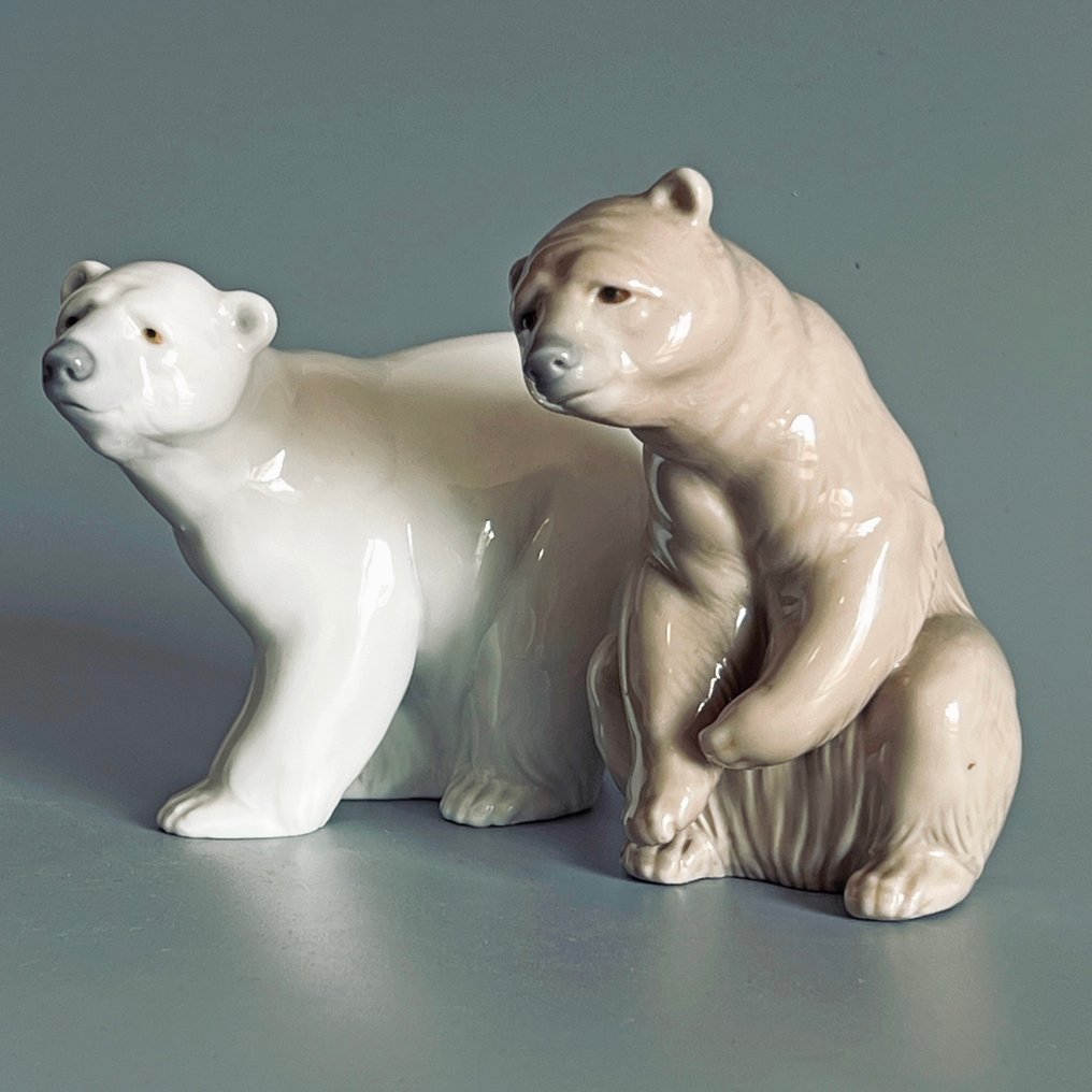 Lladró - Figure - Pareja de figuras de osos de porcelana Lladró de los años 70 (2) - Porcelain #4.3