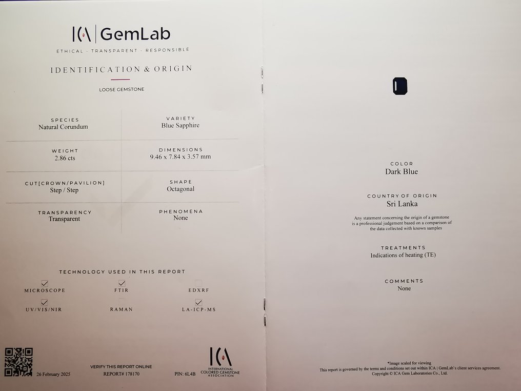 戒指 - 18K包金 白金, Zafiro 斯里兰卡 2.99t -ICA 3.21gr -  2.99ct. tw. 蓝宝石 - 钻石 #1.0