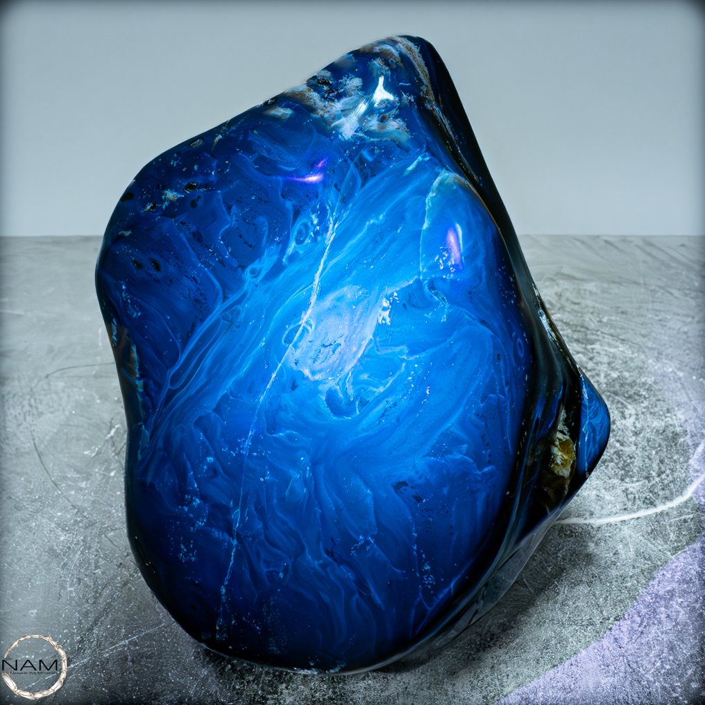 Natural Blue-Red Amber Freiform Poleret- 2223.22 g #3.2