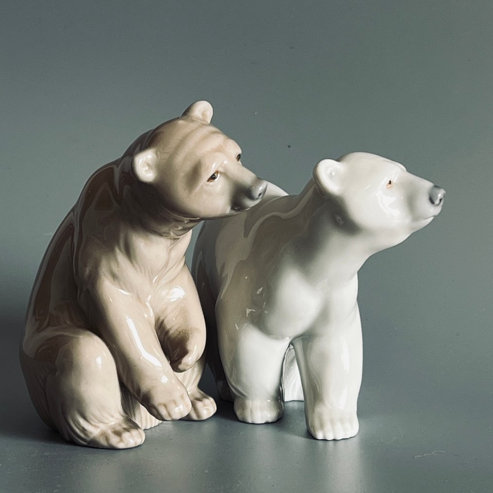 Lladró - Figure - Pareja de figuras de osos de porcelana Lladró de los años 70 (2) - Porcelain #1.0