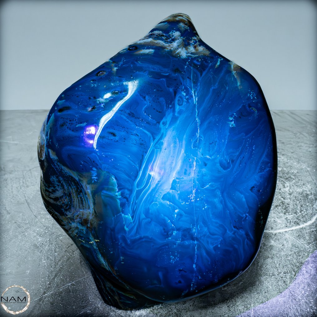 Natural Blue-Red Amber Freiform Poleret- 2223.22 g #1.0