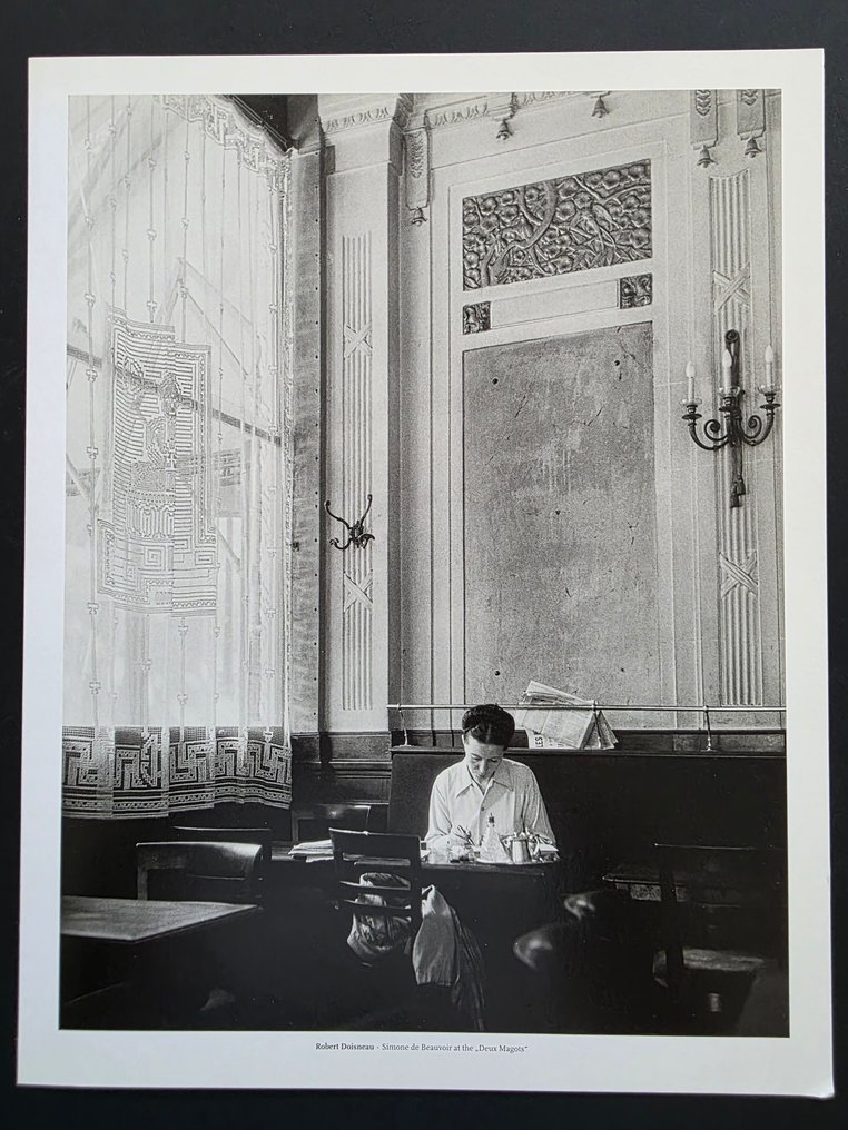 Robert Doisneau (1912–1994) - Simone de Beauvoir au café "Les deux magots", Paris, 1944 #2.1