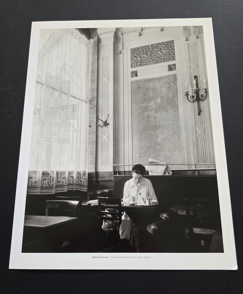 Robert Doisneau (1912–1994) - Simone de Beauvoir au café "Les deux magots", Paris, 1944 #4.3