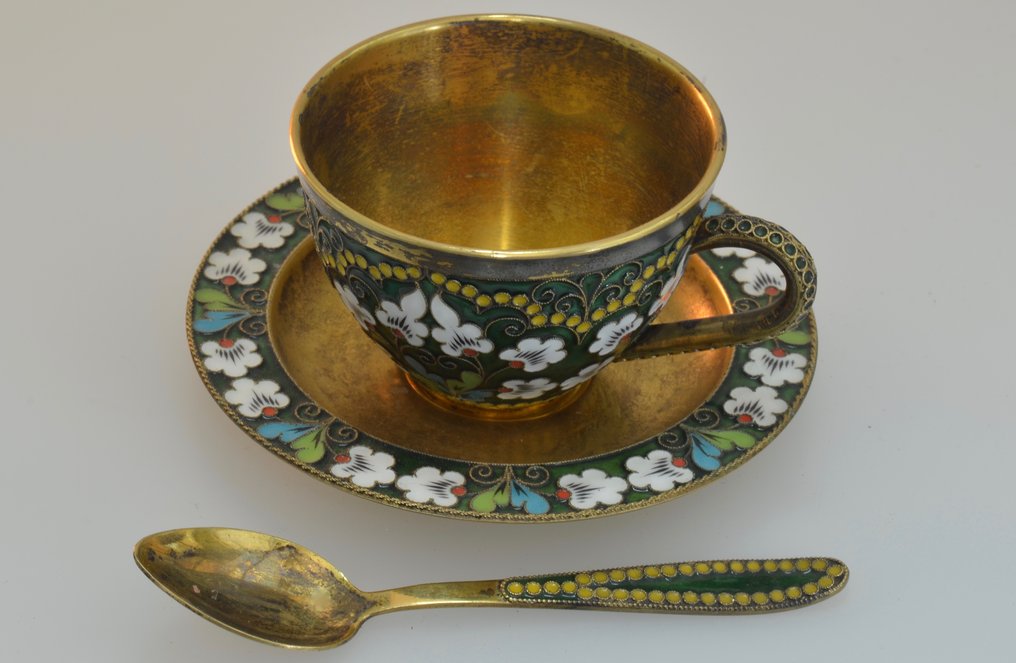 杯及底碟 (3) - 銀, 鍍金, 瑪瑙 - 聖彼得堡 #2.1