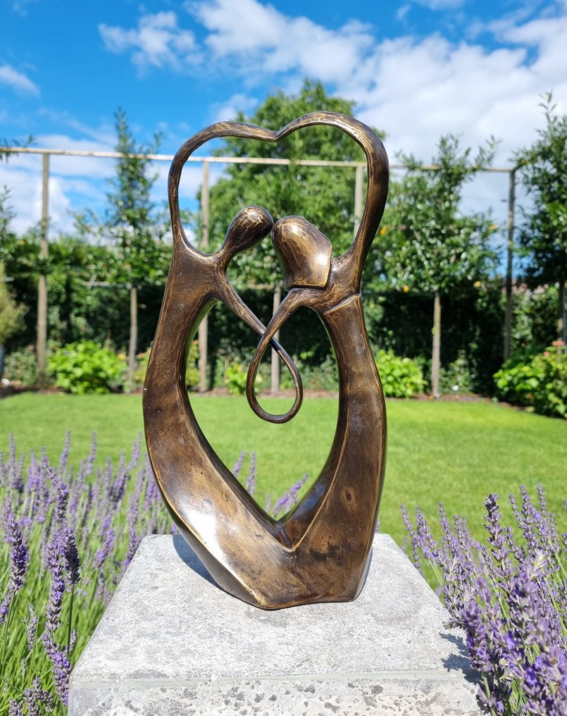 塑像, Loving couple, abstract - 40 cm - 黄铜色 #4.3