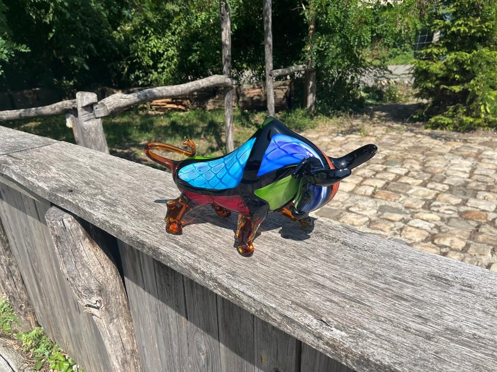 Skulptur, Glas Art - Handmade - Bull XL - 33 cm - Glas #1.0