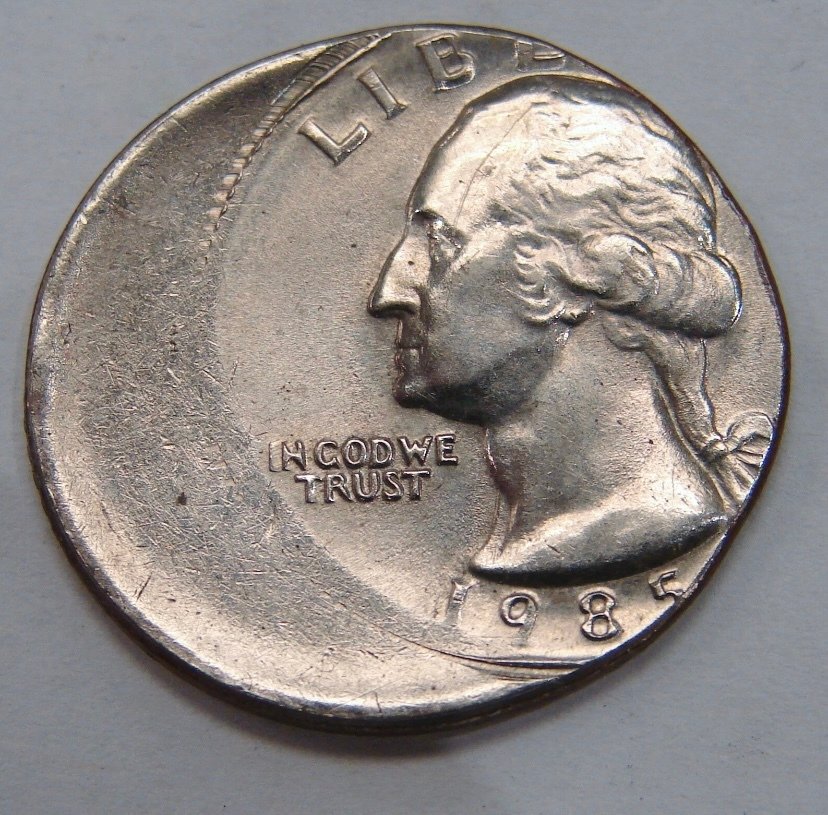 Ηνωμένες Πολιτείες. 25 Cents 1985 Washington Quarter. Struck off-center (39%) - Mint Error  (χωρίς τιμή ασφαλείας) #2.1