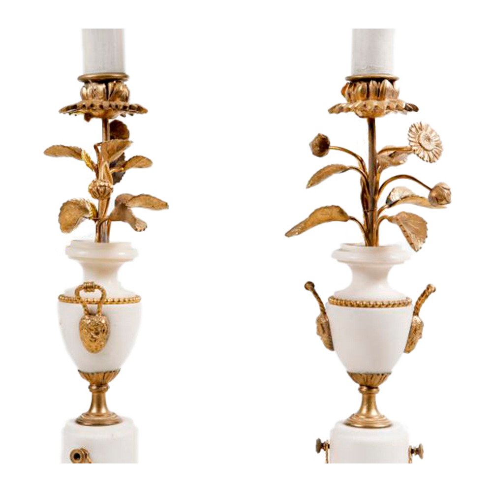 Candeeiro de mesa (2) - Mármore, Metal #1.0