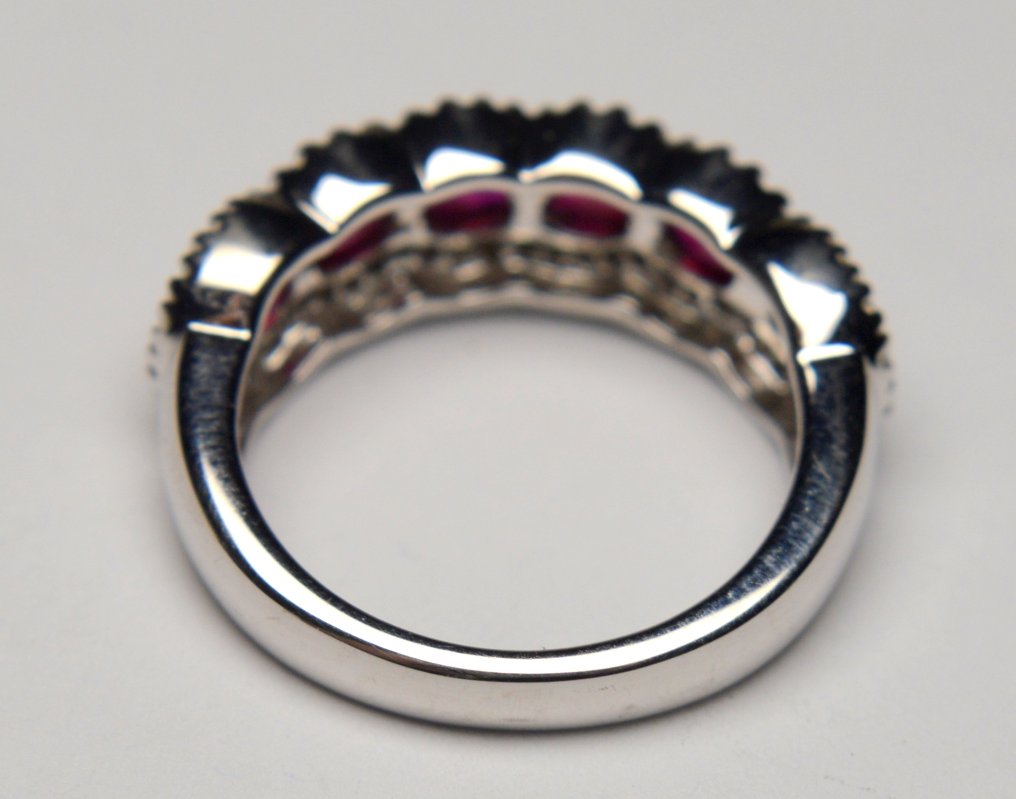Utan reservationspris - Ring 925 Silver Rubin - Diamant #3.2