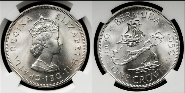 Bermuda (British Overseas Territories). Elizabeth II. Corona 1959 - NGC MS66 #3.2