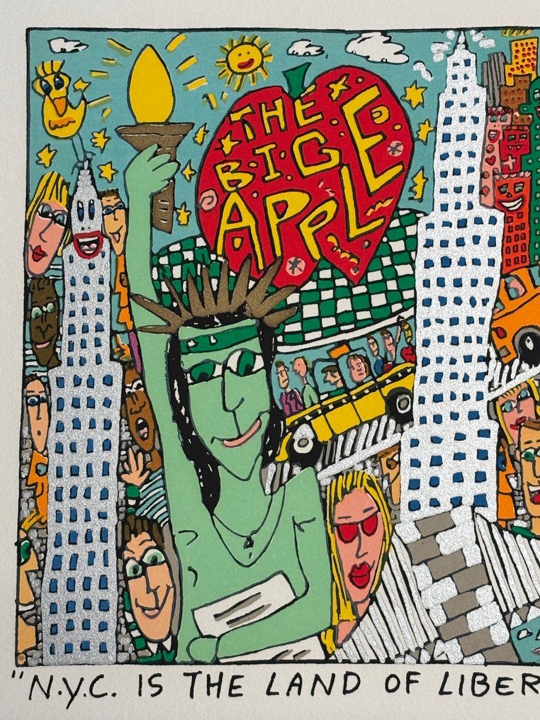 James Rizzi (1950-2011) - N.Y.C. is the Land of Liberty, original silkscreen #4.3
