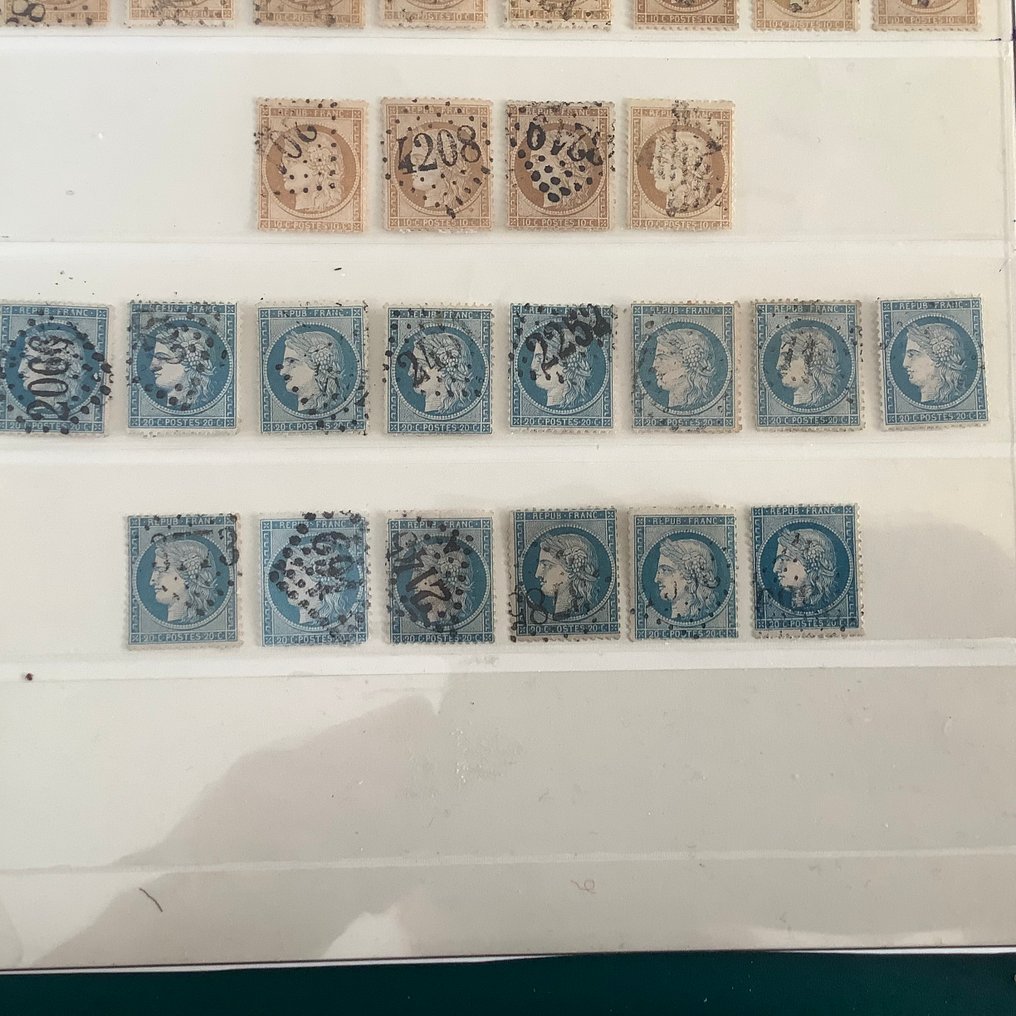 Francia 1870 - Assedio di Parigi: collezione specializzata con ombreggiature e annulli - Yvert 36/38 #1.0