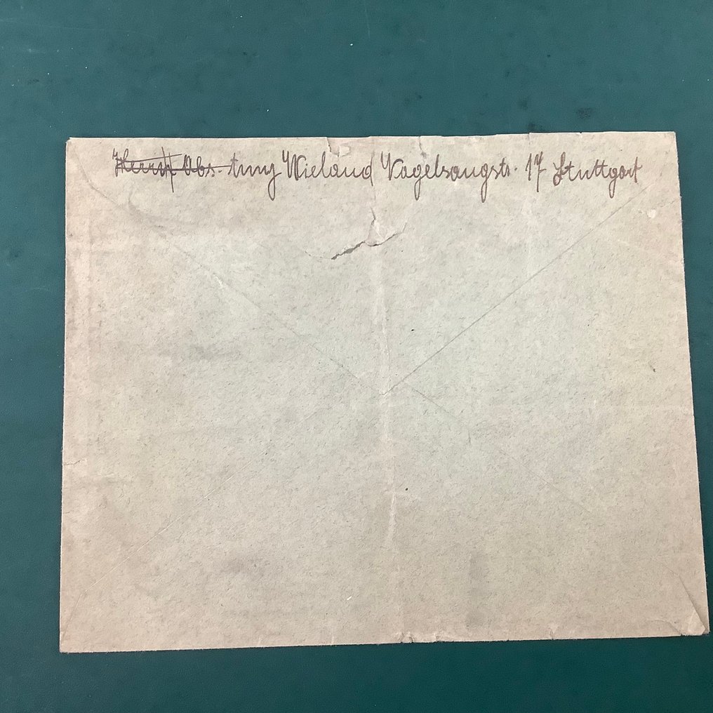 Empire allemand 1923 - 10 milliards avec perforation en zigzag 8 fois sur la lettre avec certificat Fleiner - Michel 335 B #3.2