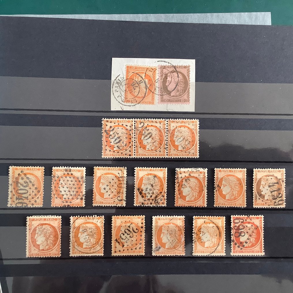 Francia 1870 - Assedio di Parigi: collezione specializzata con ombreggiature e annulli - Yvert 36/38 #3.2